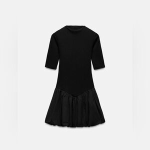 Zara Black Poplin Dress Size M